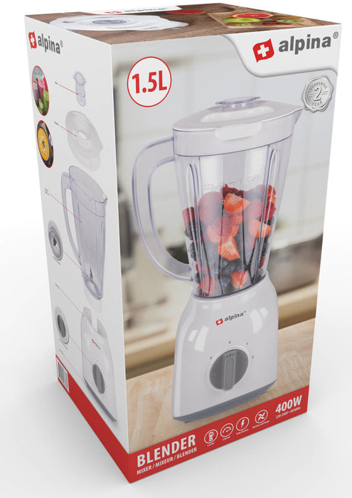 Alpina White Blender, 1.5 Liters, 400 Watts , 1 pc