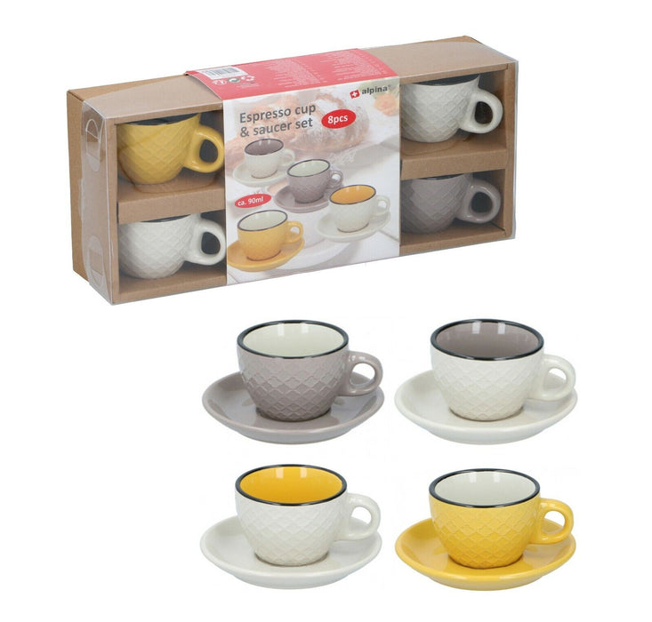 Alpina 8-Piece Espresso Cup & Saucer Set , 8 pcs