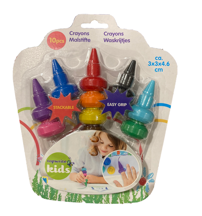 Top Write Kids Finger Candle Drawing Crayons , 10 pcs