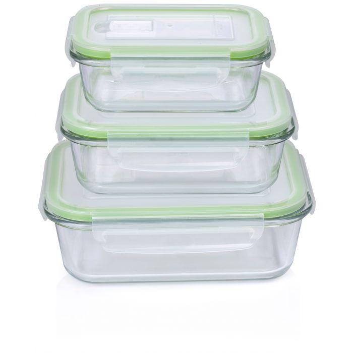 Rectangular food storage container, made from glass, 1050 ml, Cheese Type  - Glasslock