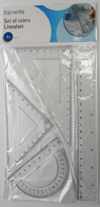 Top Write 4-Piece Rulers Set, 