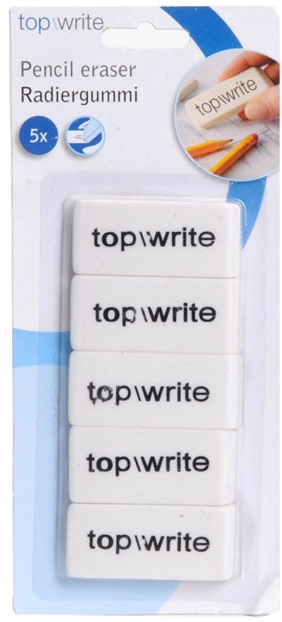 Top Write Pencil Eraser Value-Pack, 5 pc