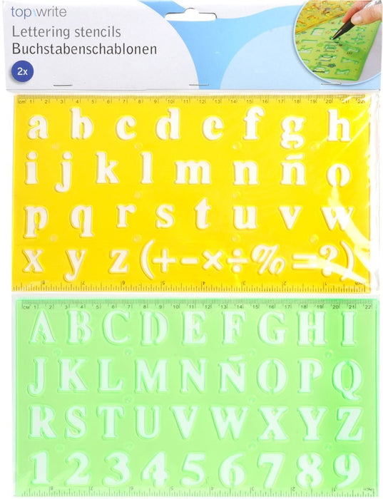 Top Write Lettering Stencils, 2 pc