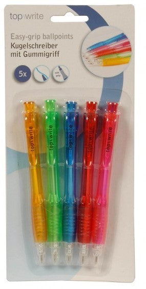 Top Wirte Easy Grip Ballpoint Pens, 5 pc