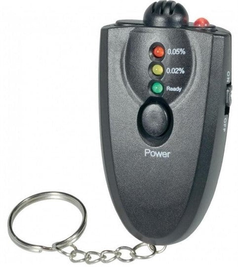 Alcohol Tester Keychain with Flashlight, Black, 