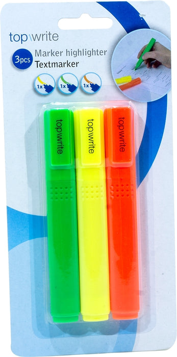 Top Write Highlighters, 3 ct