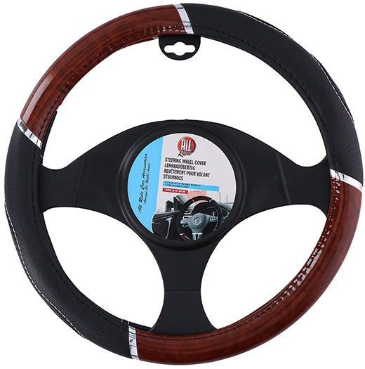 All Ride Steering Wheel Cover With Wood Effect, 1 pc