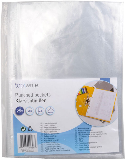 Top Write Punched Pockets, 25 ct