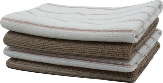 Lifetime Clean Microfiber Blue/White Cloths, 4 pcs