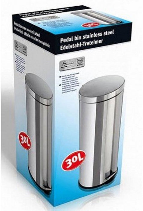 Cuisine Elegance Stainless Steel Pedal Bin, 30 L