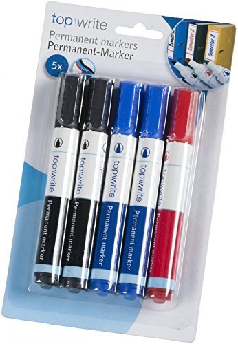 Top Write Permanent Marker, 5 ct