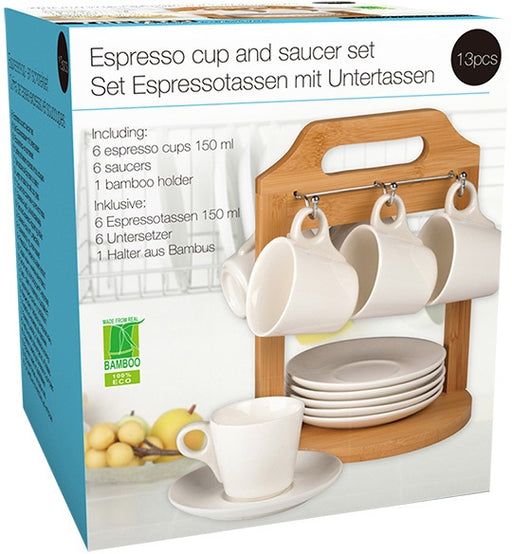 Trento Espresso Cup and Saucer Set, 13 ct