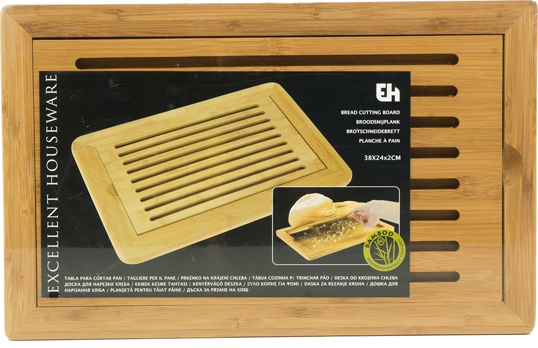 Exellent Houseware Bamboo Bread Cutting Board, 38 x 24 x 2 cm