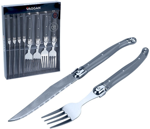 Vaggan Stainless Steel Steak Knife and Forks Set, 8 pcs