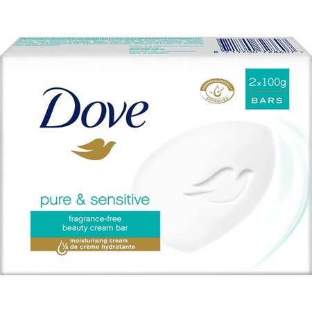 Dove Pure & Sensitive Bar Soaps, 2 x 100 gr
