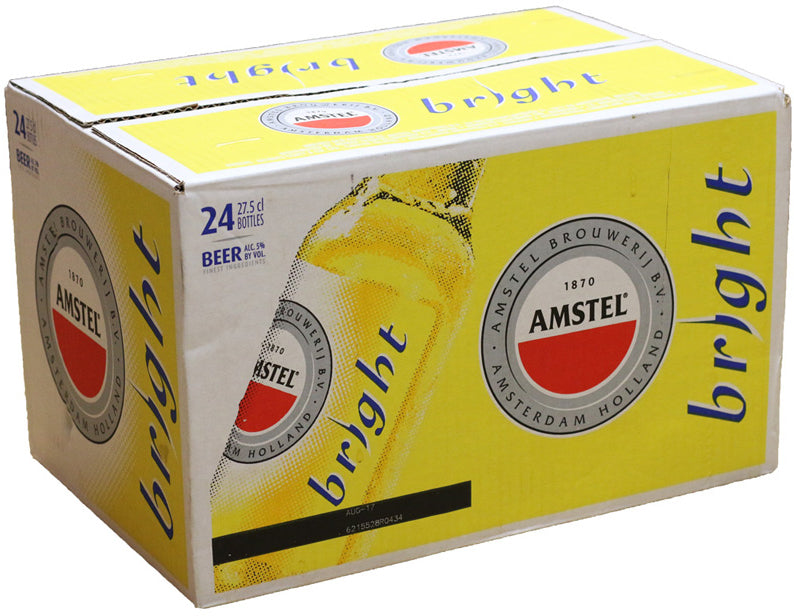 Amstel Bright Beer Bottles, 24 pack