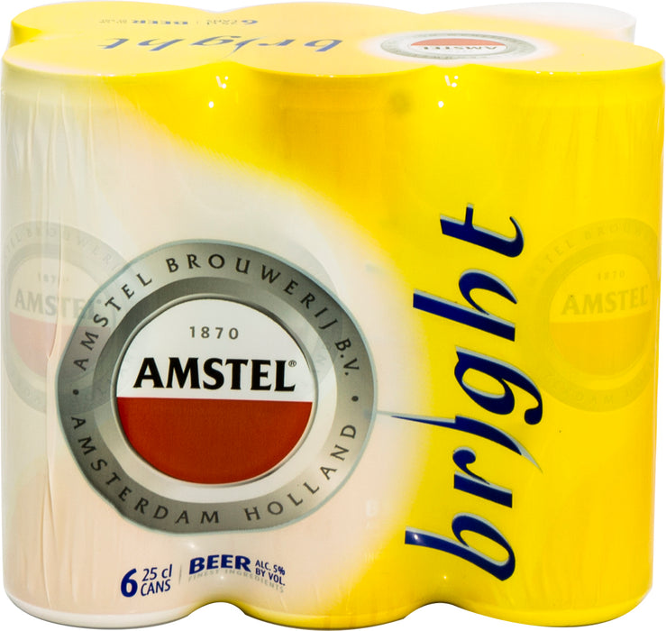 Amstel Bright Beer Cans, 6 x 250 ml