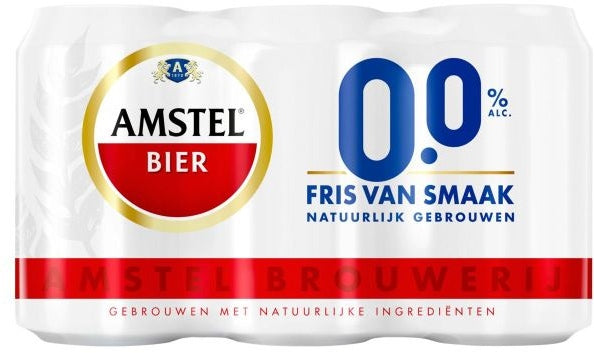 Amstel 0.0 Alcohol-Free Beer Cans, 6 x 33 cl