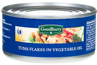 Goodburry Tuna Flakes in Vegetable Oil, 185 gr