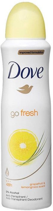 Dove Go Fresh Anti-Perspirant Deodorant Spray, Grapefruit & Lemongrass Scent, 150 ml
