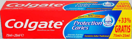 Colgate Fluoride Toothpaste, Protection Caries, Original Flavor, 75 + 25 ml