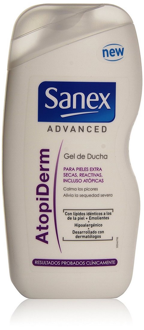 Sanex AtopiDerm Advanced Shower Gel, Extra Dry, Reactive Skin, 475 ml