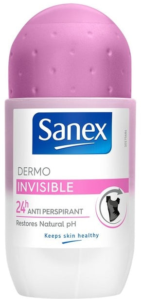 Sanex Dermo Invisible Roll-On Deodorant, Value Pack, 2 x 50 ml