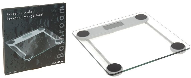 Bathroom Personal Weight Scale, 30 x 30 cm, max. 150 kg, 1 ct