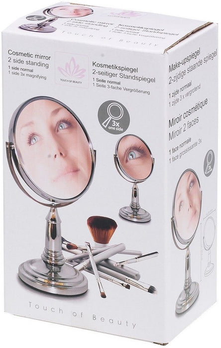2-Sided Magnifying Standing Cosmetic Mirror, 19 x 10 cm