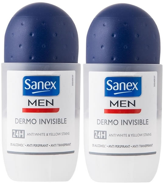 Sanex Men Dermo Invisible Roll-On Deodorant, Value Pack, 2 x 50 ml