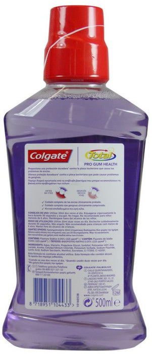 Colgate Total Pro Gum Health Mouthwash, Clean Mint, 500 ml