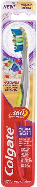 Colgate 360 Advanced Whole Mouth Health Toothbrush, Medium, 1 ct