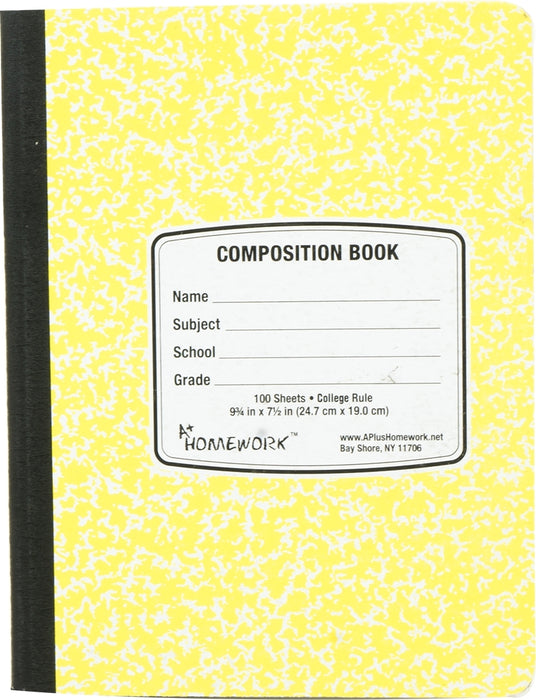 A+ Homework College Ruled Composition Book, 100 sheets