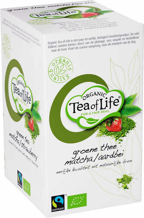 Tea Of Life Organic Green Tea Matcha Strawberry Tea Bags, 25 ct