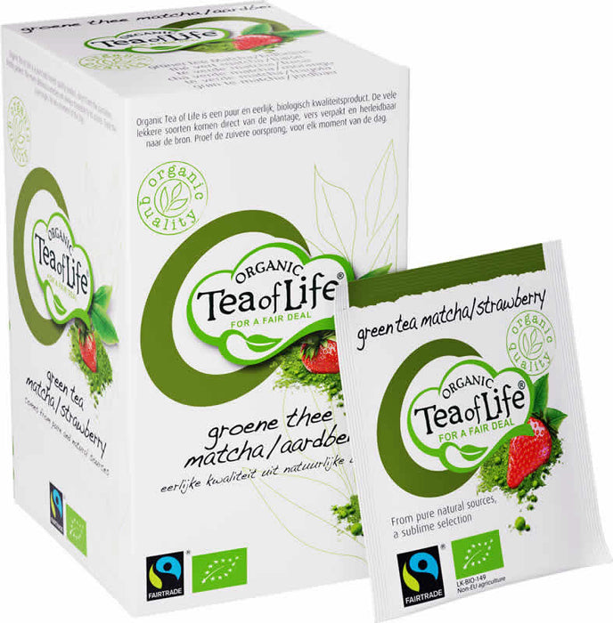 Tea Of Life Organic Green Tea Matcha Strawberry Tea Bags, 25 ct