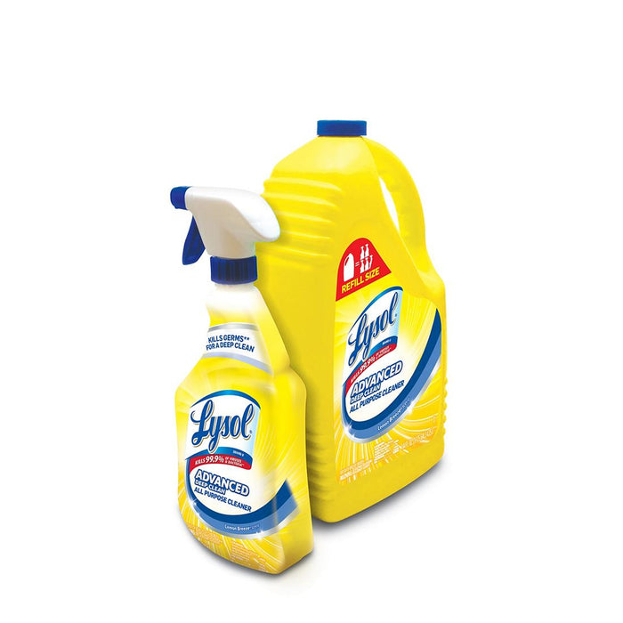 Lysol Lemon All Purpose Cleaner, 32 oz. Spray Bottle with 144 oz. Refill