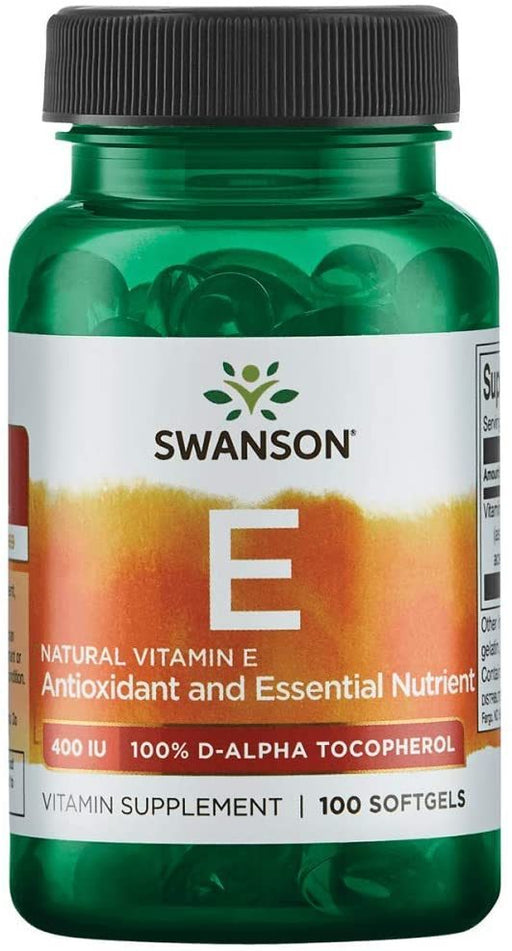 Swanson Vitamin E 400 IU Supplement Softgels, 100 ct