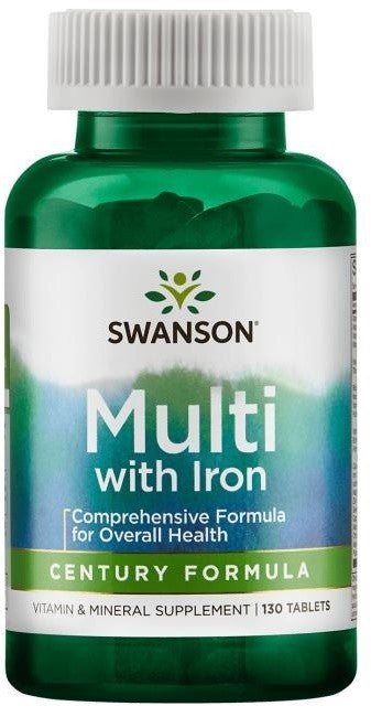 Swanson Multi with Iron Vitamin & Mineral Supplement Tablets, 130 ct