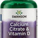 Swanson Calcium Citrate & Vitamin D Supplement Tablets, 250 ct