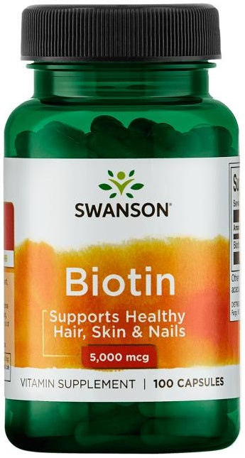 Swanson Biotin 5,000 MCG Vitamins, 100 ct