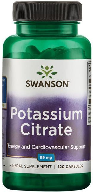 Swanson Potassium Citrate 99 mg Mineral Supplement Capsules, 120 ct