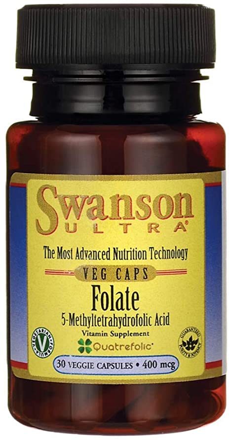 Swanson Ultra Folate Supplement Veggie Capsules, 30 ct