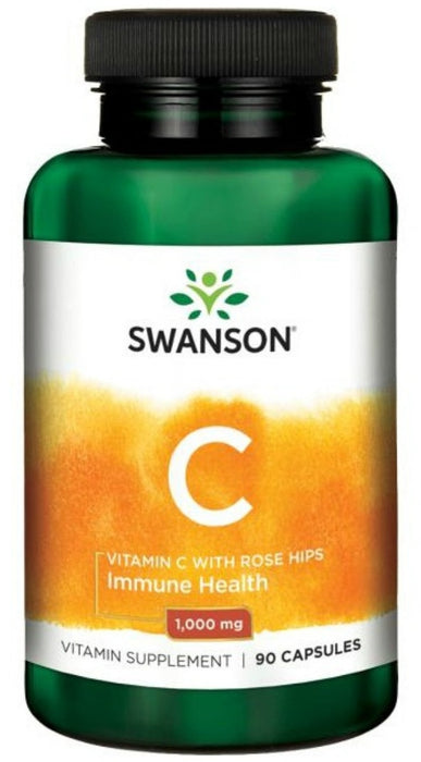 Swanson Vitamin C 1000 mg Vitamin Supplement Capsules, 90 ct