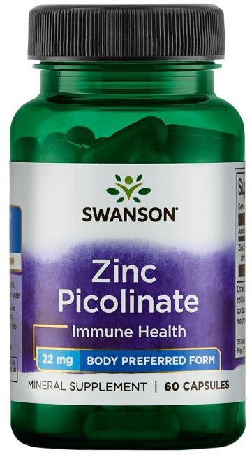 Swanson Zink Picolinate Mineral Supplement Capsules, 60 ct