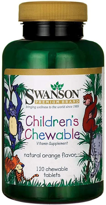 Swanson Children's Chewable Vitamin Supplement Tablets, Orange, 120 ct