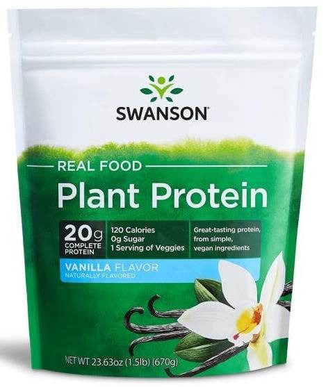 Swanson Plant Protein Powder, Vanilla, 670 gr