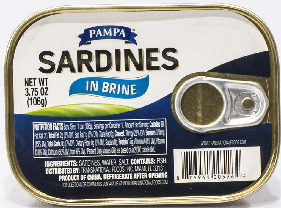 Pampa Sardines in Brine, 3.75 oz