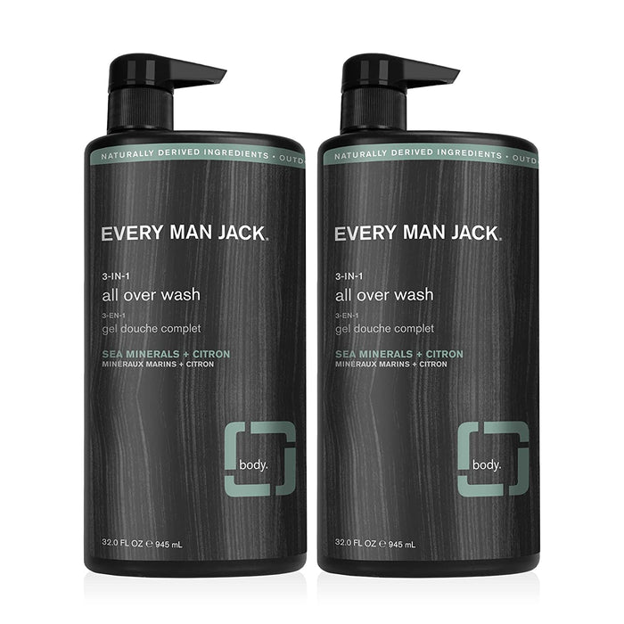 Every Man Jack 3-in-1 all over Wash, 2 x 24 oz