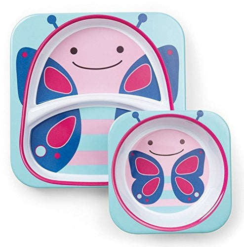 Skip Hop Plate and Bowl Set, Butterfly, 2 pcs