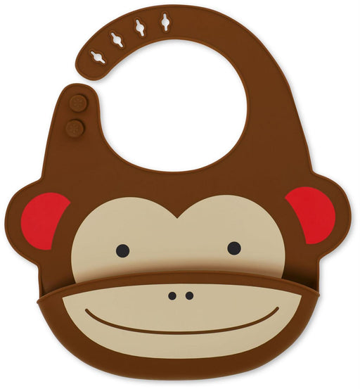 Skip Hop Zoo Animal Silicone Bib, Monkey, 1 ct